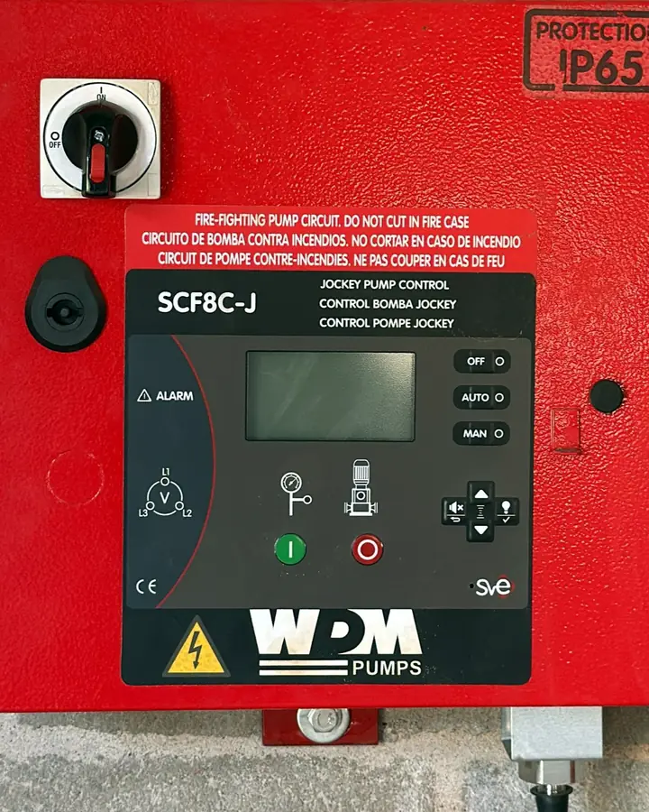 Tablero rojo de control de bomba jockey WDM